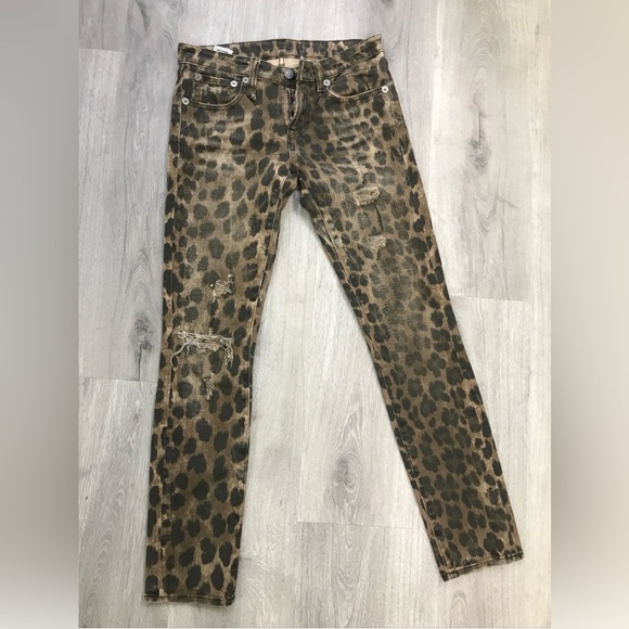 R13 Kate skinny leopard jeans. Size 25 $495 - Picture 5 of 10